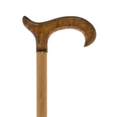 Scorched Beechwood Cane with Olive Wood Derby Handle
